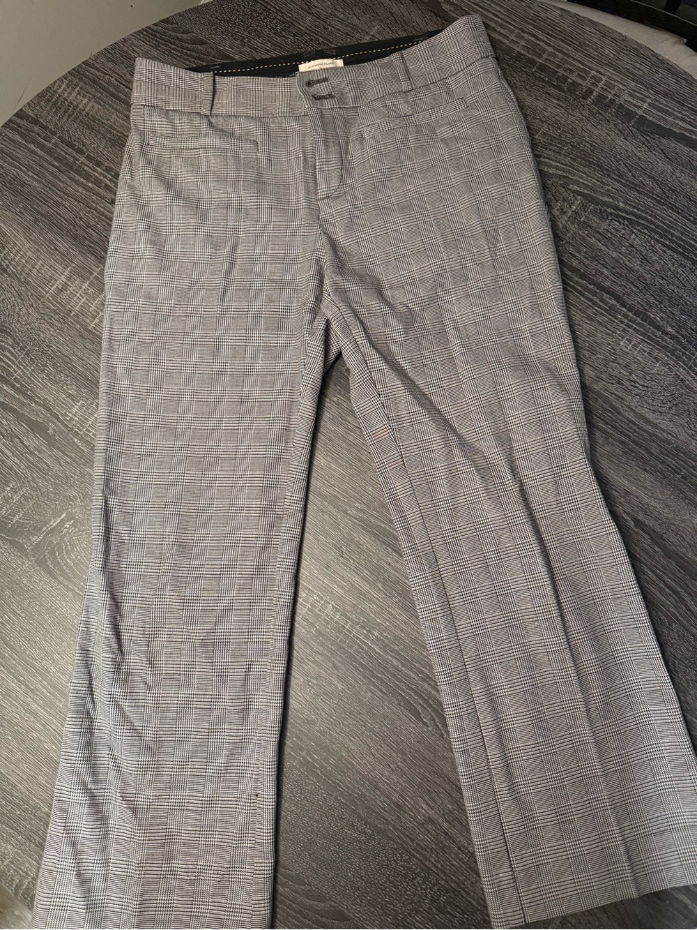 Anthropologie "The Essential Flare" Glen Plaid Trousers | Size 8